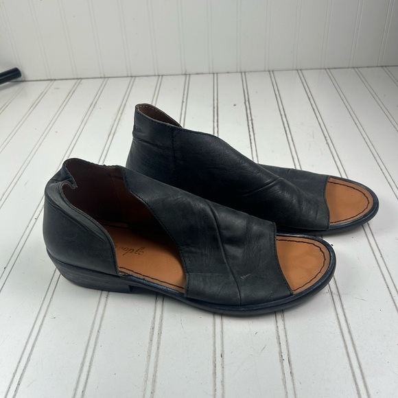 FREE PEOPLE Boho Mont Blanc Black Sandals Open Toe Slippers Flat Women’s Size 9 - Picture 3 of 12